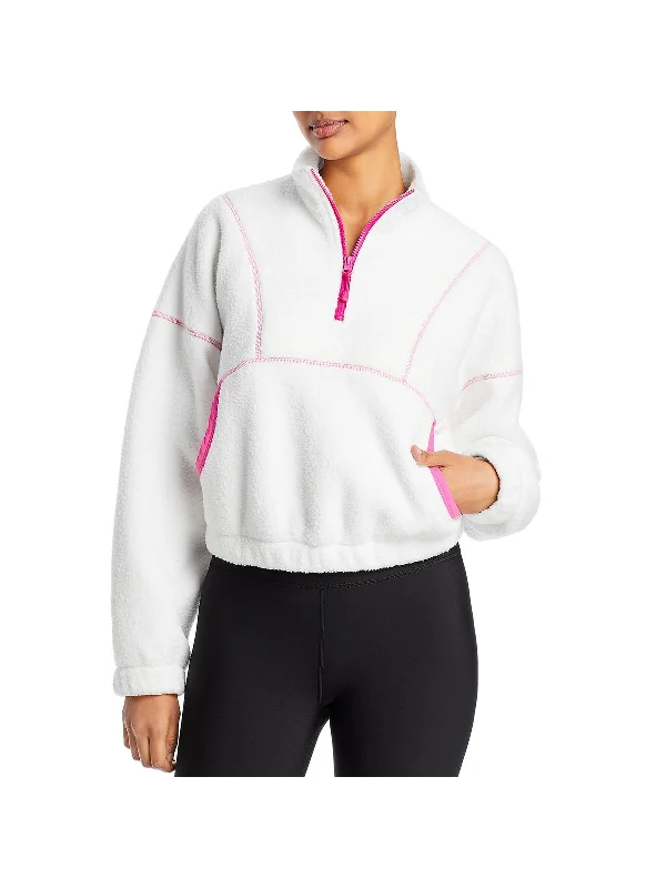 Mammoth Womens Sherpa Mock Neck 3/4 Zip Pullover