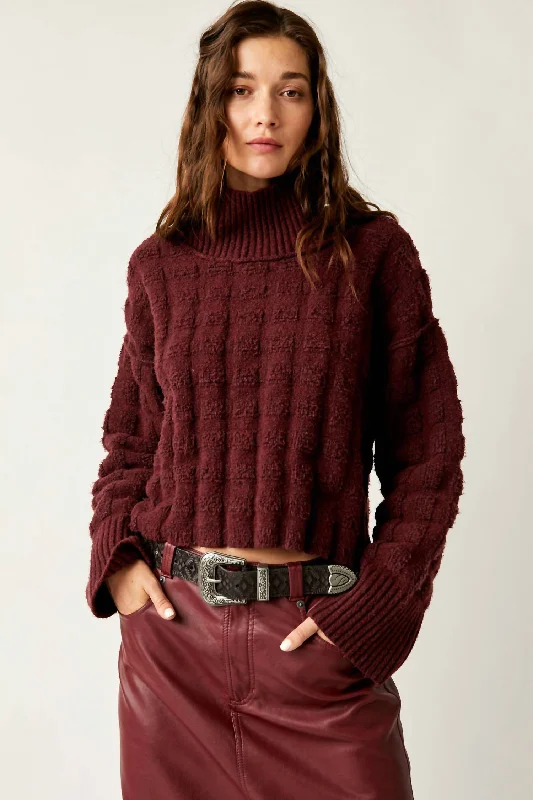 Soul Searcher Sweater In Wine Heather