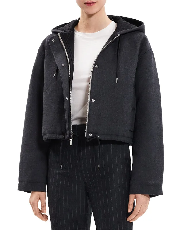 Theory   Cropped Wool Parka