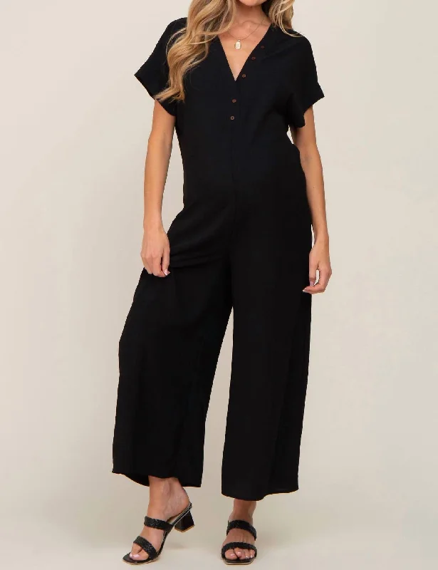 Wide Leg Jumper In Black