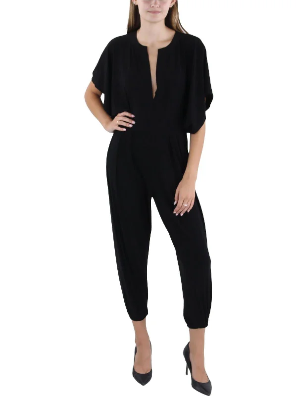 Womens Kimono Sleeves V-Neck Jumpsuit