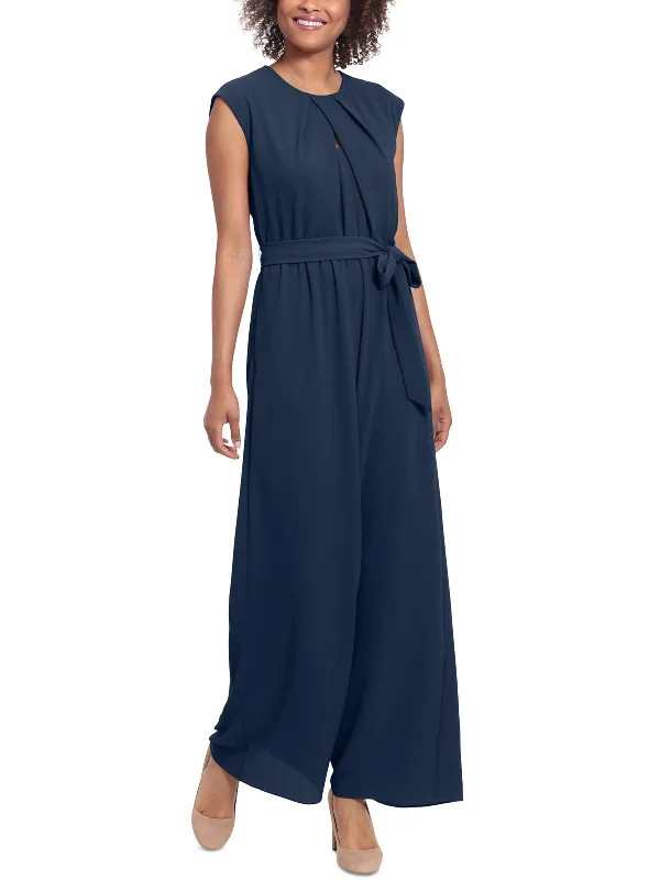 Womens Pleated Wide Leg Jumpsuit