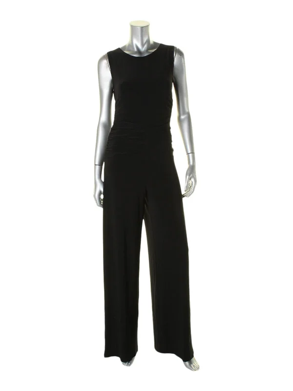 Womens Shirred Sleeveless Jumpsuit