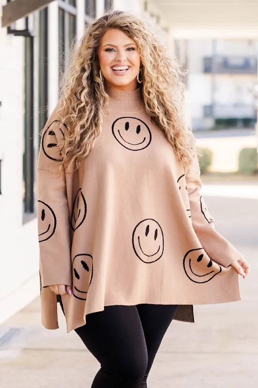 Smile Today Sweater, Mocha