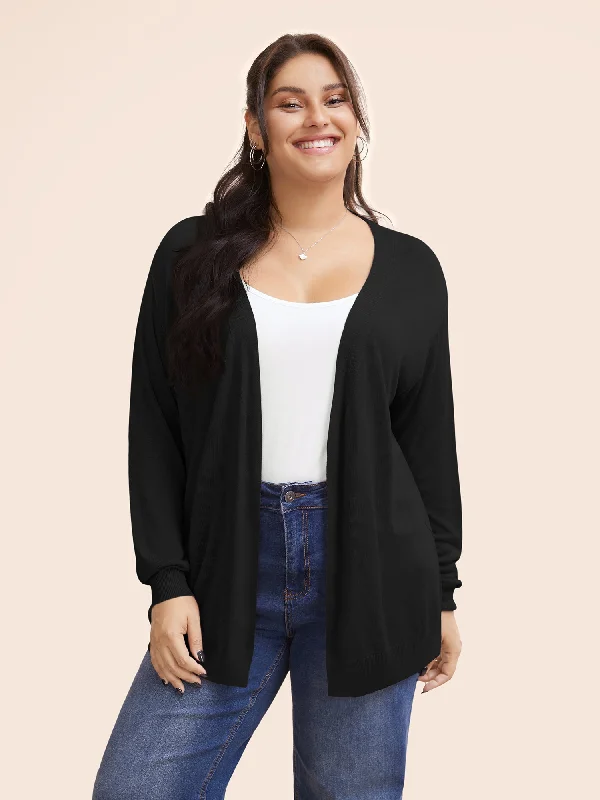 Supersoft Essentials Solid Open Front Loose Cardigan