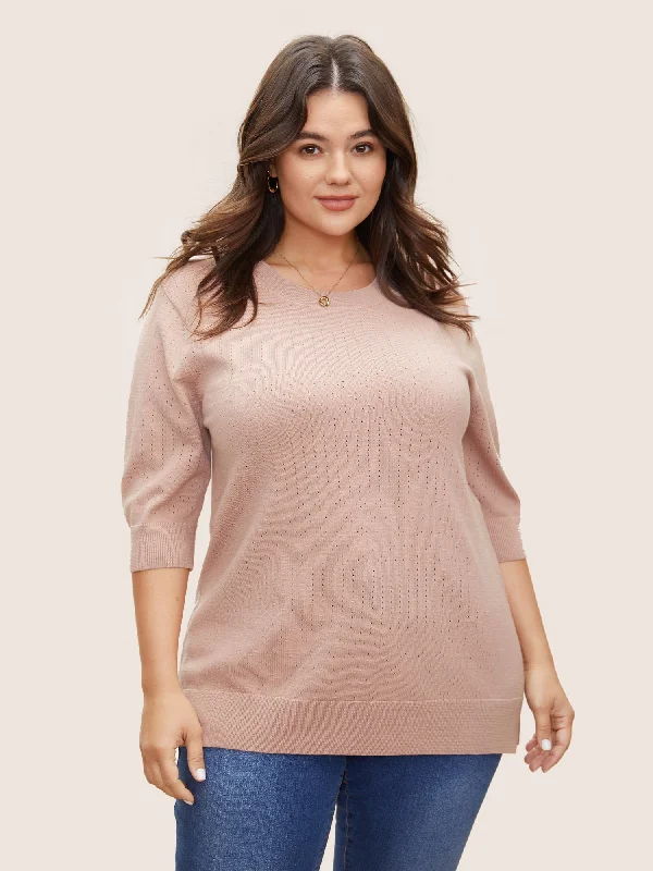 Supersoft Essentials Solid Pointelle Knit Pullover